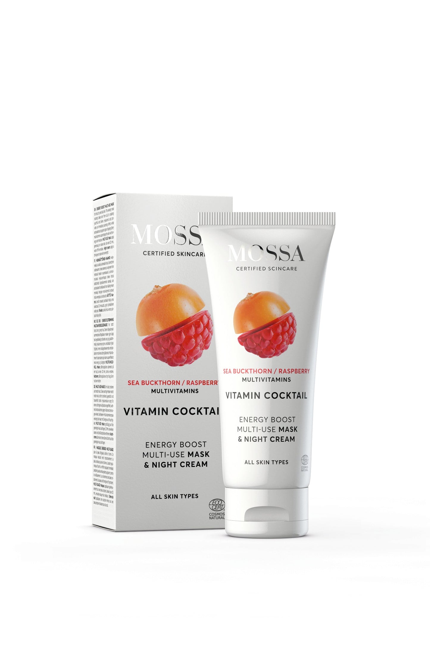 MOSSA Vitamin Cocktail Energy Boost Mask 60ml — Máscara Facial Iluminadora & Creme de Noite Multivitamínico